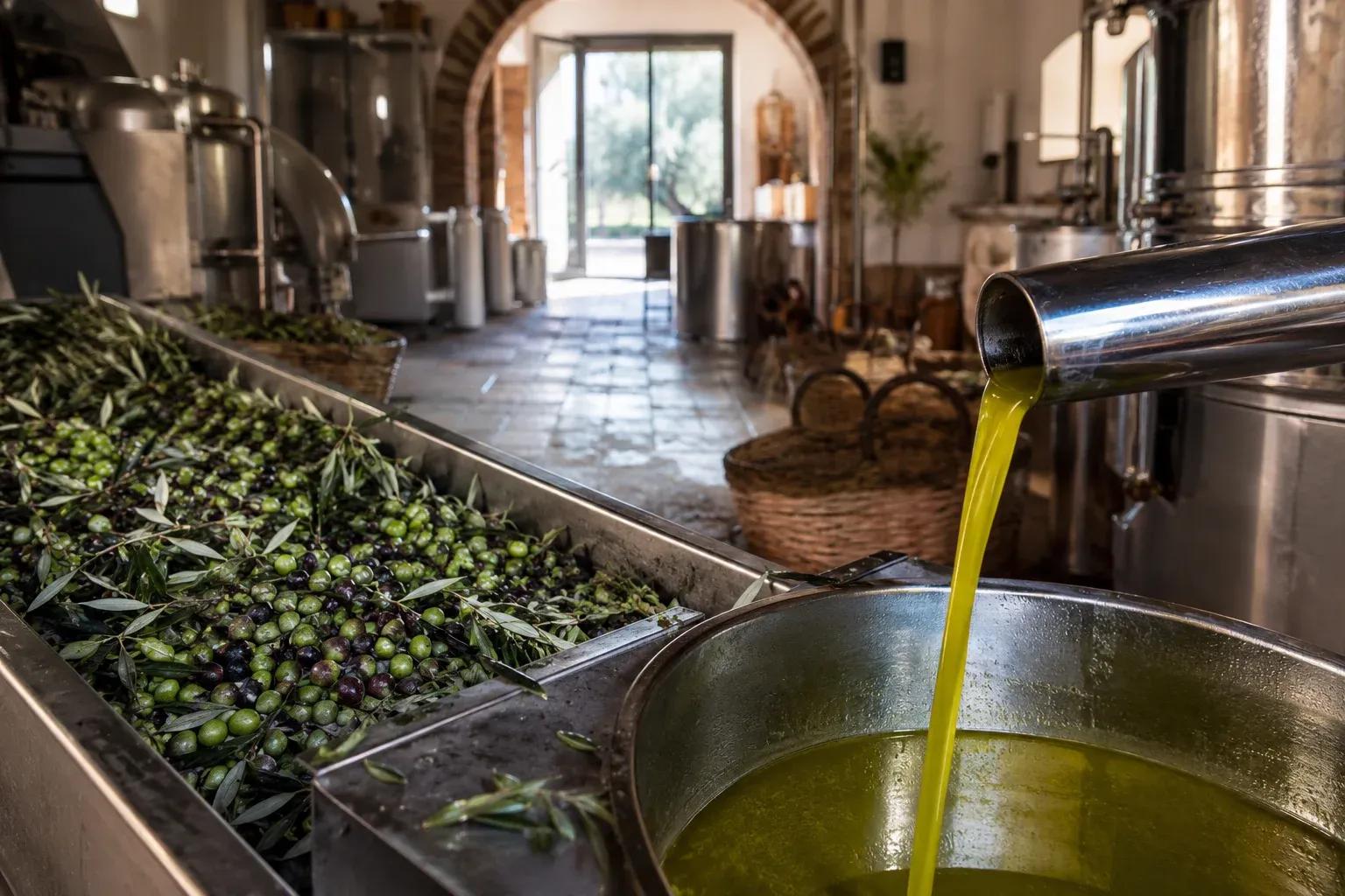 Olio extravergine d'oliva della Sabina in frantoio