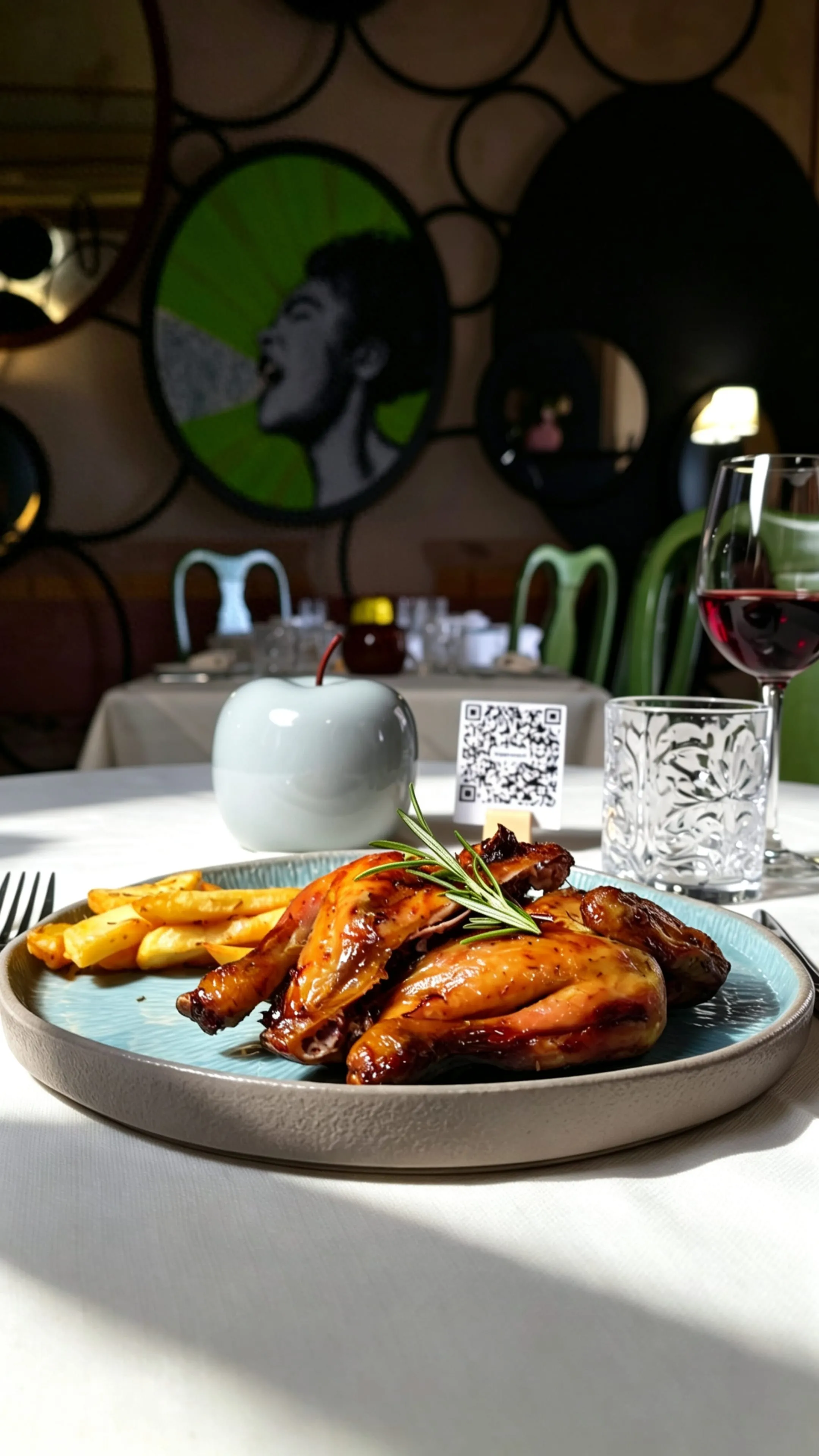Pollo alla griglia con patate arrosto